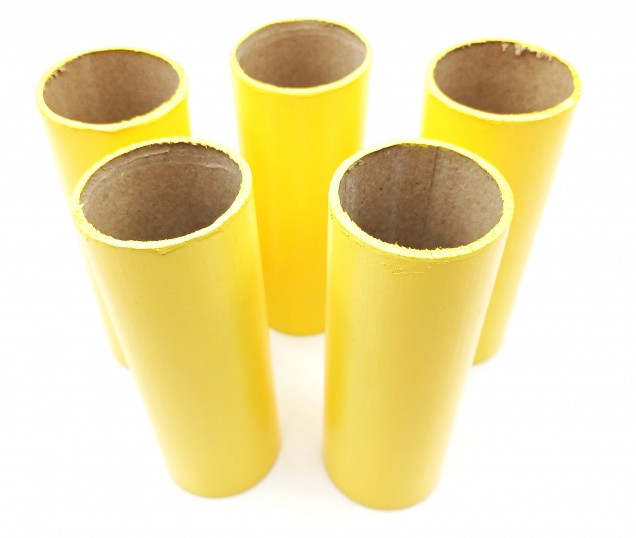 5 x Chandelier Candle Tubes Card yellow 100mm x 32mm