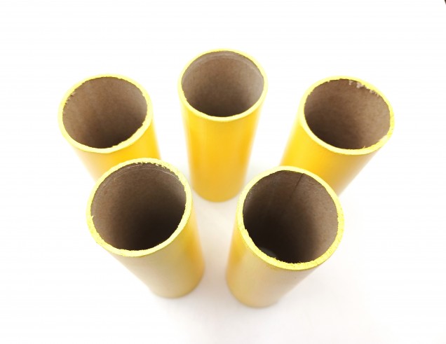 5 x Chandelier Candle Tubes Card yellow 100mm x 32mm
