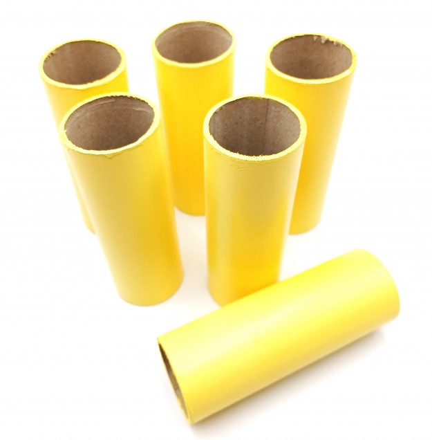5 x Chandelier Candle Tubes Card yellow 100mm x 32mm
