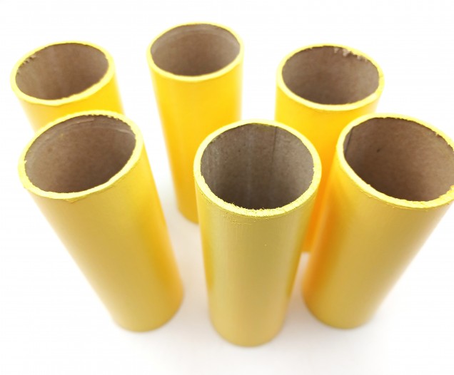 5 x Chandelier Candle Tubes Card yellow 100mm x 32mm