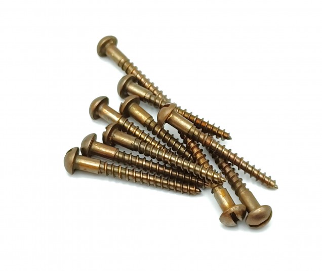 Wood screws antique brass dome flat head 