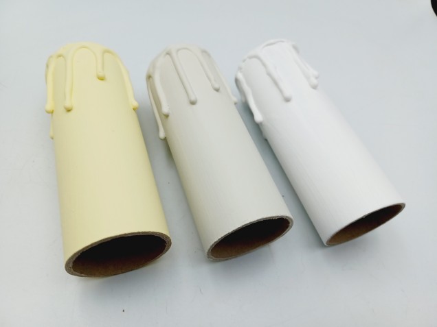 Candle tube drip card 100mm x 32mm in white magnolia or cream