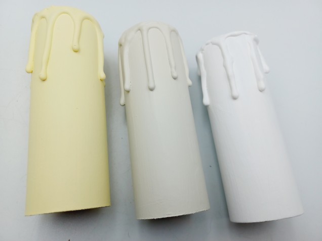 Candle tube drip card 100mm x 32mm in white magnolia or cream