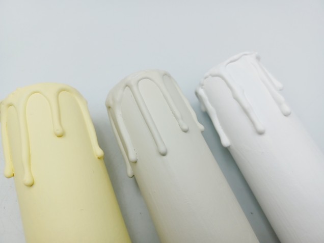 Candle tube drip card 100mm x 32mm in white magnolia or cream