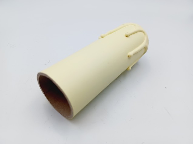 Candle tube drip card 100mm x 32mm in white magnolia or cream