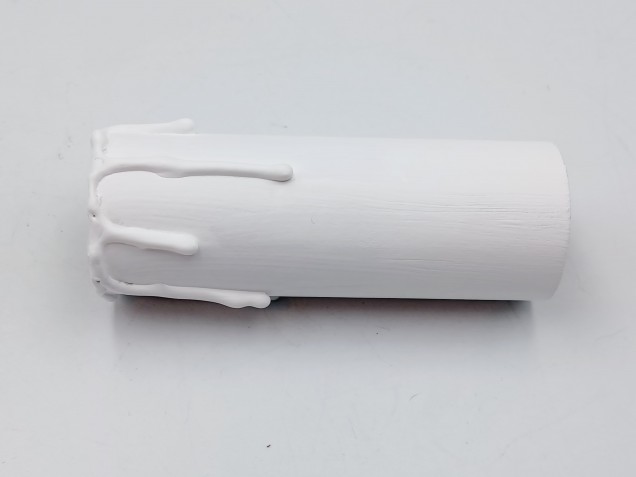 Candle tube drip card 100mm x 32mm in white magnolia or cream