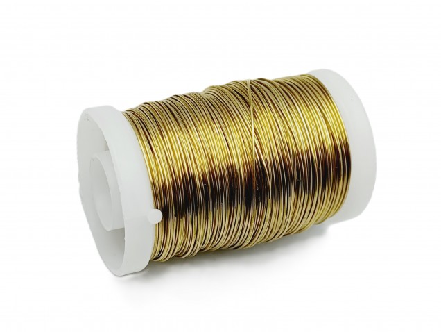 Chandelier wire gold coloured copper 0.5mm x 45 metres