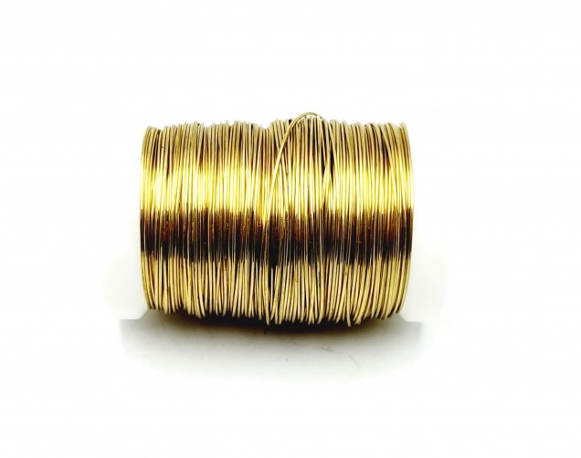 Chandelier wire gold coloured copper 0.5mm x 45 metres