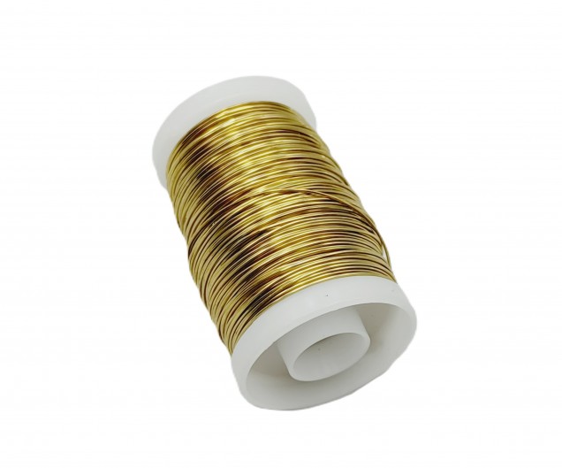 Chandelier wire gold coloured copper 0.5mm x 45 metres