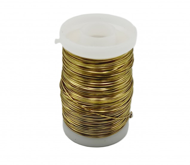 Chandelier wire gold coloured copper 0.5mm x 45 metres