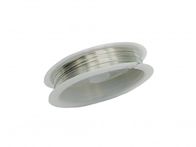 chandelier wire silver coloured copper .6mm x 7 metres