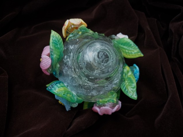 Antique Venetian Chandelier lower ball flowers and leaves