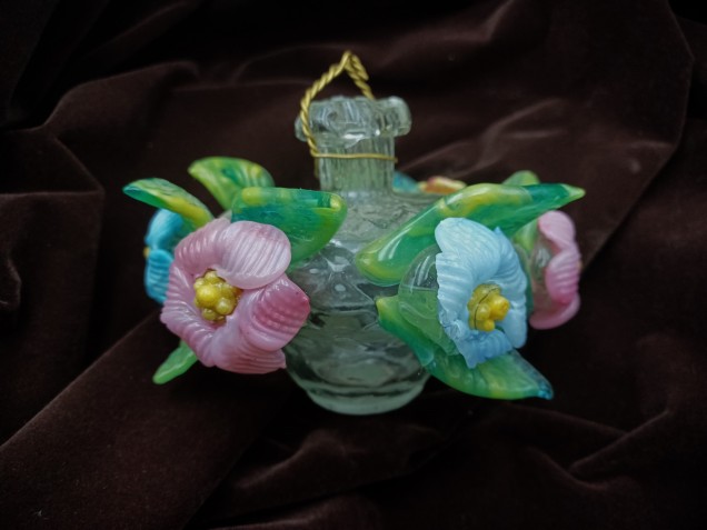 Antique Venetian Chandelier lower ball flowers and leaves