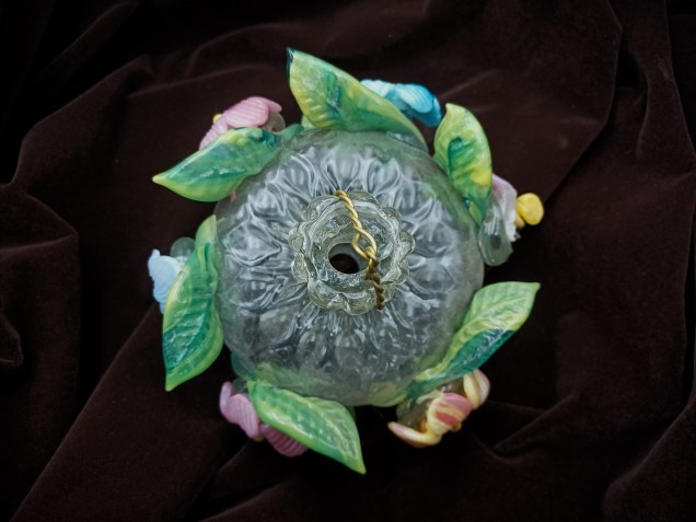Antique Venetian Chandelier lower ball flowers and leaves