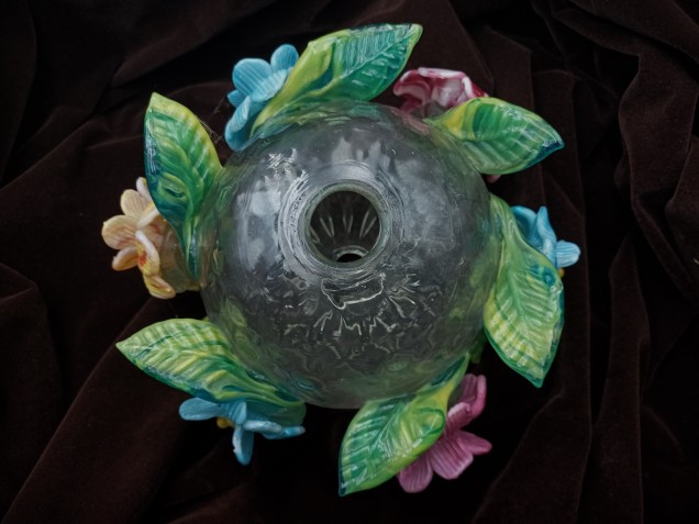 Antique Venetian Chandelier centre stem ball flowers and leaves