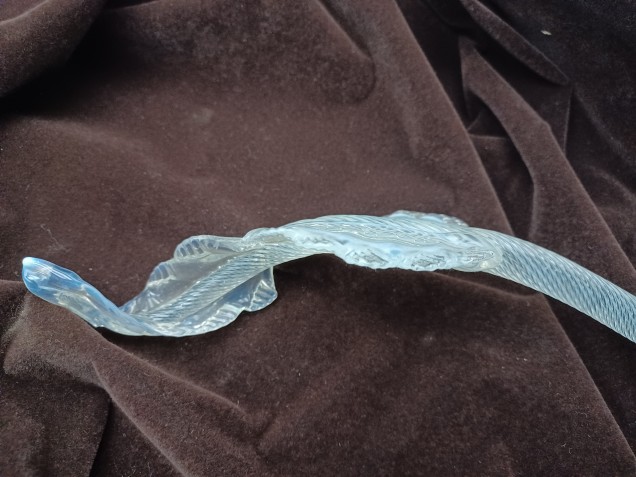 Murano Chandelier Leaf  Milky Blue  And Clear Antique Glass