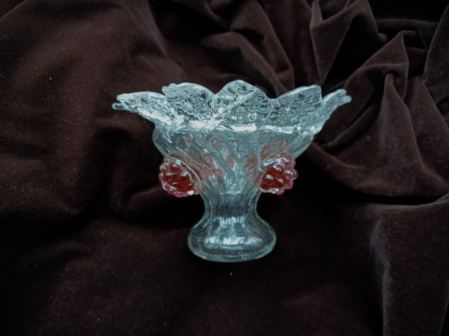 Venetian Chandelier Glass top canopy clear with Red Tips 