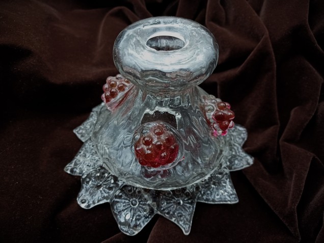 Venetian Chandelier Glass top canopy clear with Red Tips 