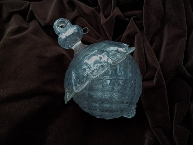 Antique Murano glass chandelier large finial ball 