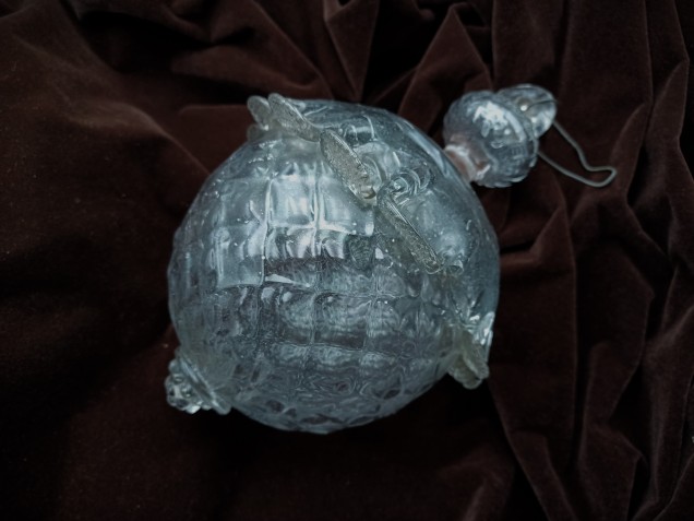 Antique Murano glass chandelier large finial ball 