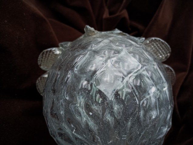 Antique Murano glass chandelier large finial ball 