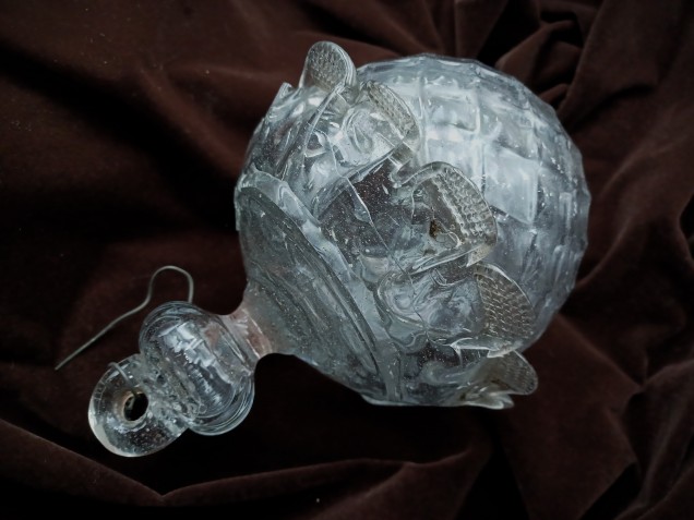 Antique Murano glass chandelier large finial ball 