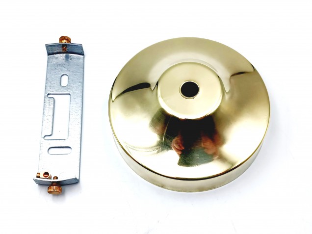chandelier ceiling rose plus strap 100mm dia brass finish