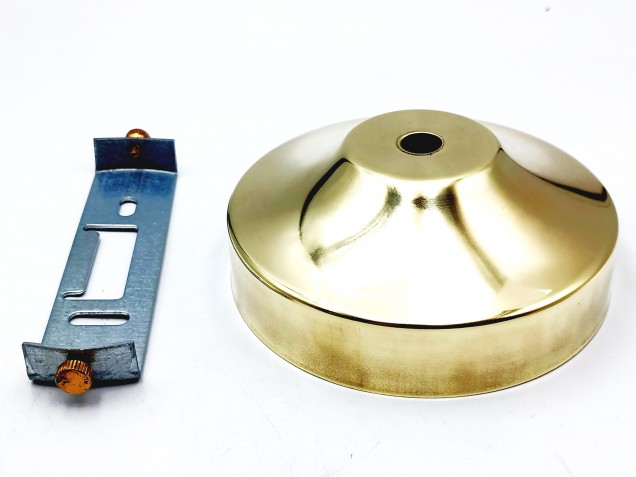 chandelier ceiling rose plus strap 100mm dia brass finish