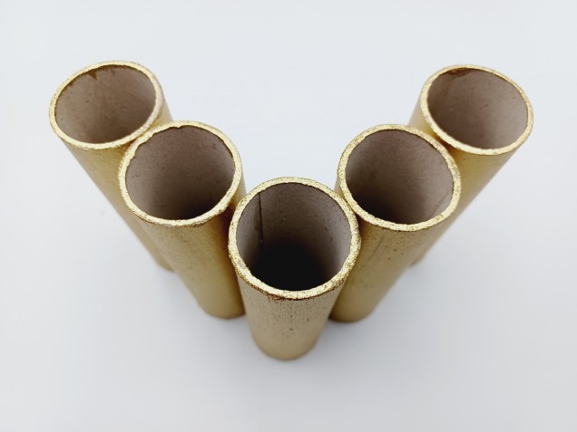 Chandelier Candle Tubes gold Card 100mm x 26mm 