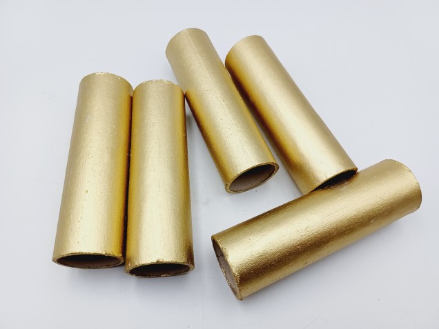 Chandelier Candle Tubes gold Card 100mm x 26mm 