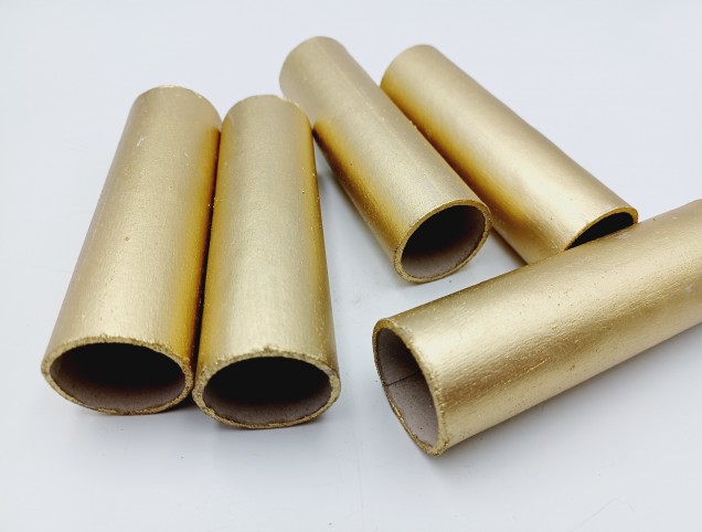 Chandelier Candle Tubes gold Card 100mm x 26mm 