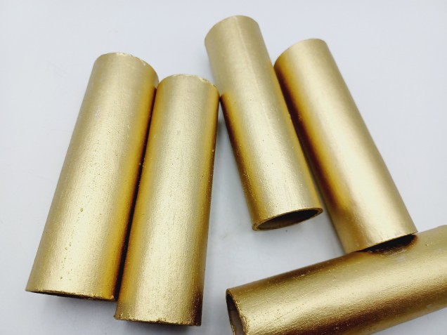 Chandelier Candle Tubes gold Card 100mm x 26mm 