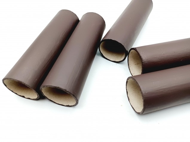 5 Chandelier Candle Tubes brown Card 100mm x 26mm  
