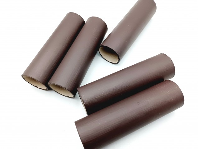 5 Chandelier Candle Tubes brown Card 100mm x 26mm  