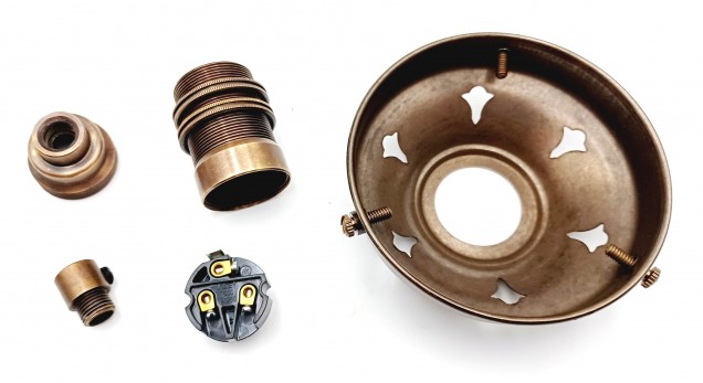 Lamp shade gallery 83mm Width With E14 Lamp Holder Side Entry Cord Grip