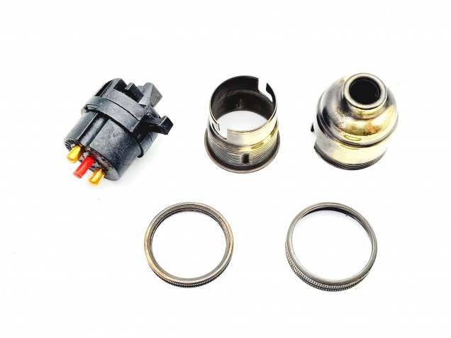 Switched lamp holder BC B22 Brushed Antique finish 10mm base thread