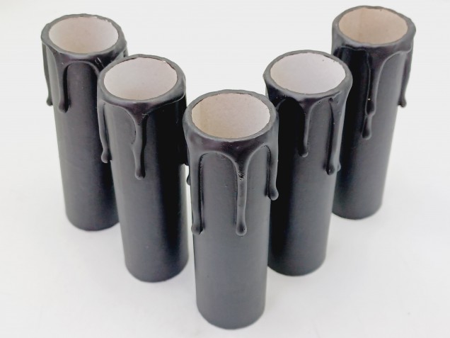 Chandelier Candle Tubes black Card 85mm x 26mm 