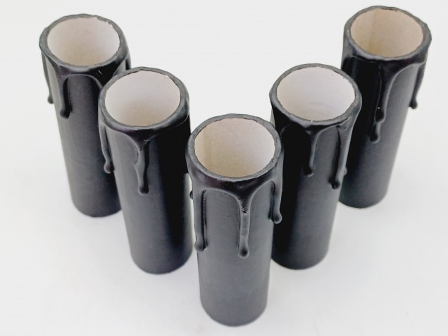Chandelier Candle Tubes black Card 85mm x 26mm 