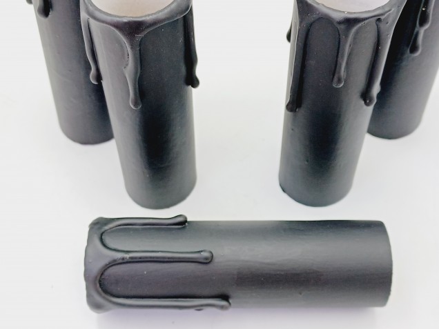 Chandelier Candle Tubes black Card 85mm x 26mm 