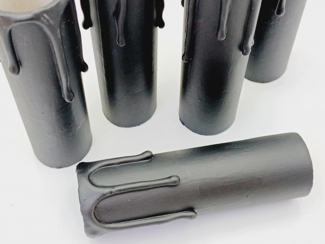 Chandelier Candle Tubes black Card 85mm x 26mm 