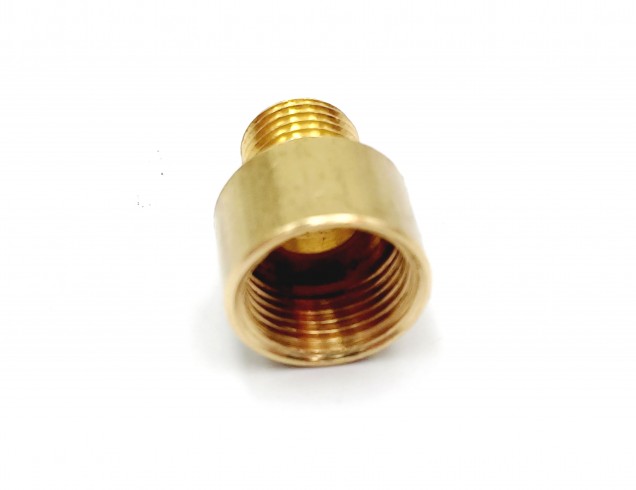 SOLID BRASS REDUCER 13MM FEMALE TO 10MM MALE