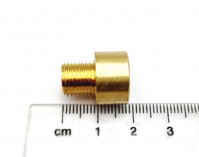 SOLID BRASS REDUCER 13MM FEMALE TO 10MM MALE