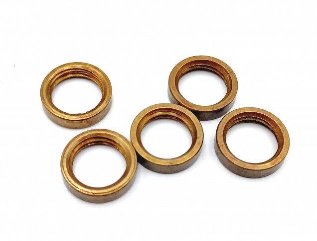 M10 solid brass ring nuts in antique brass