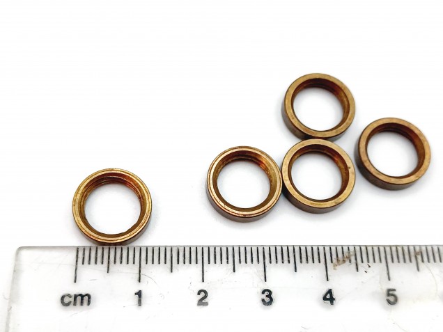 M10 solid brass ring nuts in antique brass
