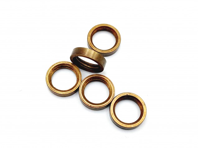 M10 solid brass ring nuts in antique brass