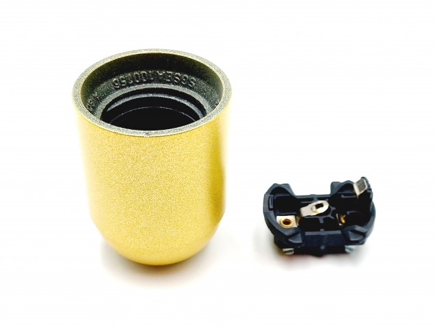 E27 Bakelite lamp holder gold plain skirt