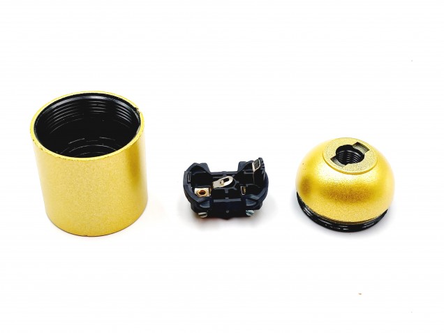 E27 Bakelite lamp holder gold plain skirt