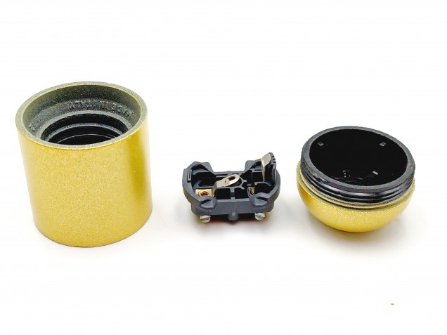 E27 Bakelite lamp holder gold plain skirt