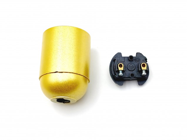 E27 Bakelite lamp holder gold plain skirt