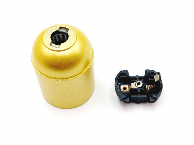 E27 Bakelite lamp holder gold plain skirt